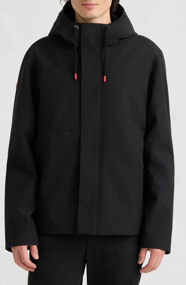 ハンター メンズ アウター ジャケット・ブルゾン フーデッドジャケット Hunter Clifton Wateresistant Hooded Jacket BLACK ブラック