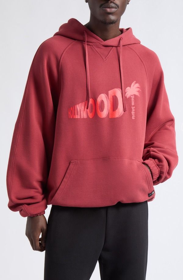 パーム・エンジェルス メンズ アウター パーカー・スウェット Palm Angelsunset Blvd Palm Loose Fit Hoodie BRICK RED RED レッド