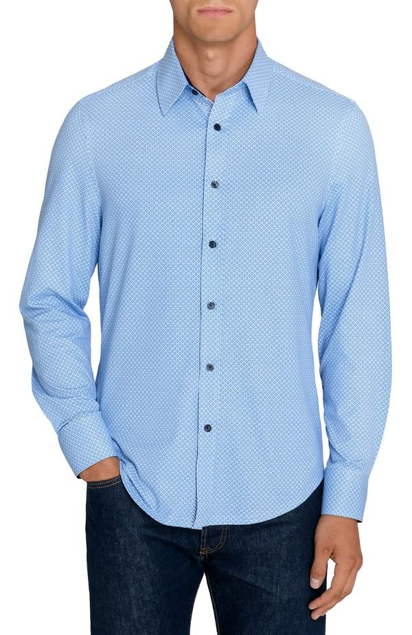 コンストラクト メンズ トップス シャツ スリムフィット CONSTRUCT Slim Fit Coastal Mosaic Pique Long Sleeve Shirt WHITEBLUE ホワイ 18,801円