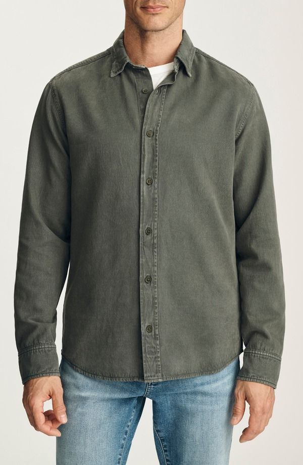 ３４ヘリテージ メンズ トップス シャツ 34 Heritage Tencelyocell Blend Long Sleeve Button Up Shirt GRAPE LEAF グレープ