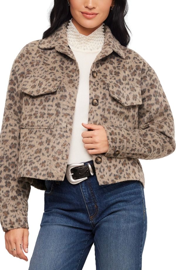 カレンケーン レディース アウター ジャケット・ブルゾン プリント シャツ Karen Kane Leopard Print Brushed Faux Fur Shirt Jacket LEOPARD 33,670円