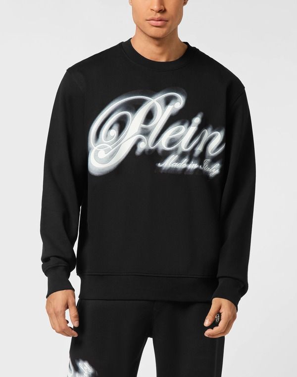 フィリッププレイン メンズ アウター パーカー・スウェット シャツ PHILIPPLEIN Sweatshirt Blur Signature Men black ブラック 117,400円