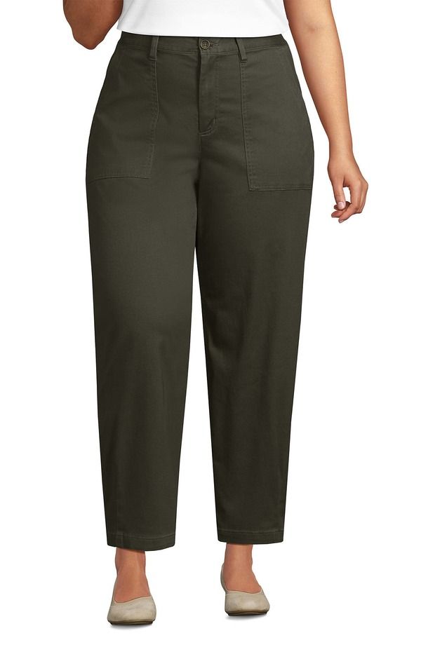 ランズエンド レディース ボトムス レギンス プラスサイズ パンツ アンクル Lands End Plusize Chino High Rise Barreleg Utility Ankle Pant
