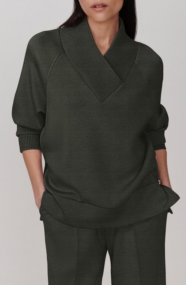 バーレイ レディース アウター パーカー・スウェット シャツ Varley Macie Zip Hem Sweatshirt OLIVE MARL マール 33,670円