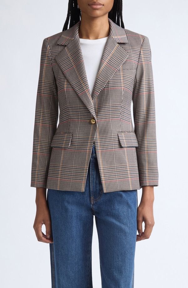 ヴェロニカ ベアード レディース アウター ジャケット・ブルゾン Veronica Beard Healy Houndstooth Plaidickey Jacket BURGUNDY MULTI バ