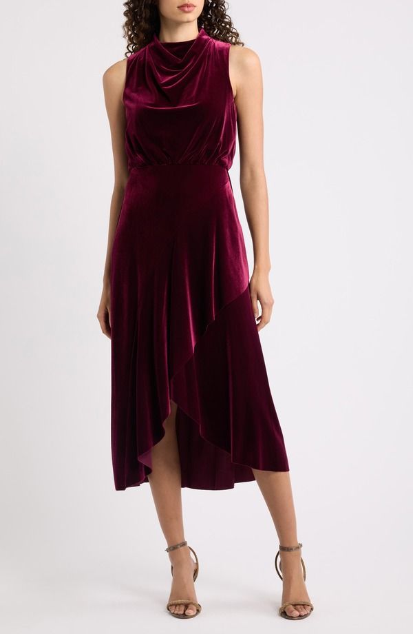 ヴィンスカムート レディース トップス ワンピース ミディ ベルベット Vince Camuto Cowl Neck Velvet Midi Dress WINE ワイン 33,670円