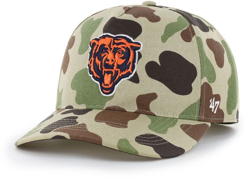 カーハート メンズ アクセサリー 帽子 Carhartt x 47 Carhartt x 47 Adult Chicago Bears Duck Camo Hitch Adjustable Hat N