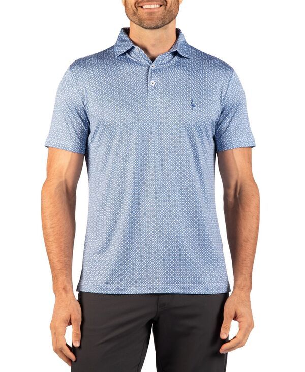 テーラーバード メンズ トップス ポロシャツ Tailorbyrd Mens Diamond Geo Performance Polo Sapphire blue ブルー 9,975円