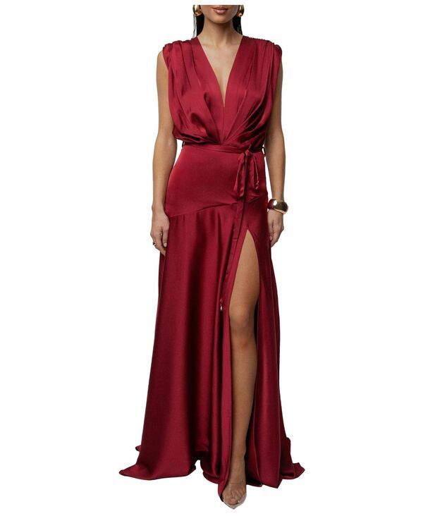ジェイラックスレーベル レディース トップス ワンピース サテン マキシ JLUXLABEL Womens Amalia Satin Maxi Dress Red レッド 26,520円