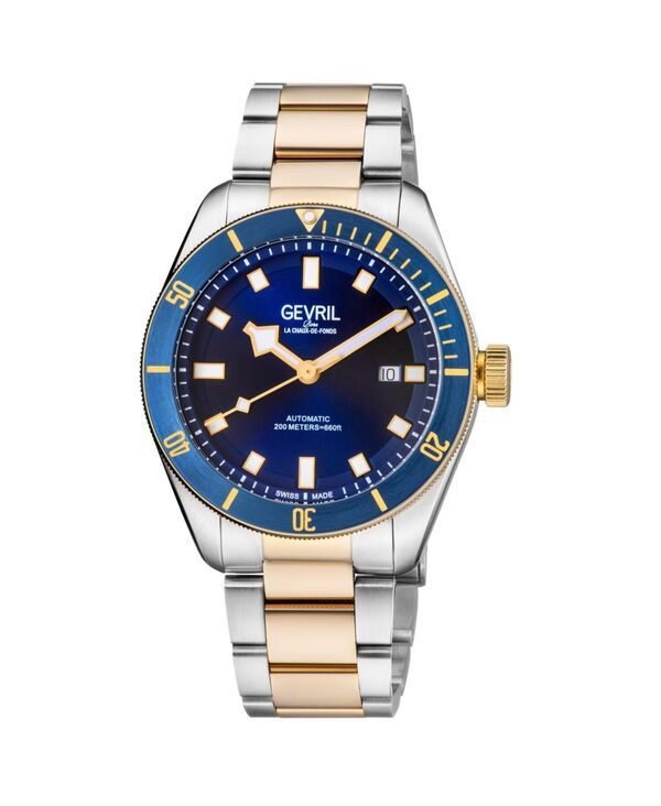 ジェビル メンズ アクセサリー 腕時計 Gevril Mens Yorkville Swiss Automatic Two Toned SS IPYG Bracelet Watch No Color