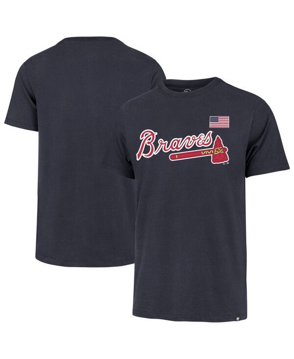 47 ブランド メンズ トップス Tシャツ 47 Brand Mens Navy Atlanta Braves Heritage US Flag TShirt Navy ネイビー