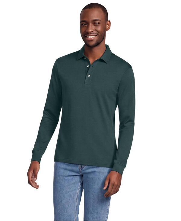 ランズエンド メンズ トップス ポロシャツ コットン Lands End Mens Long Sleeve Cotton Supima Polo Shirt Green gables グリーン 14,896円