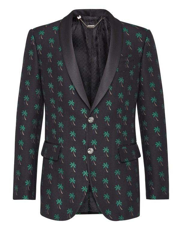 ビリオネア メンズ アウター ジャケット・ブルゾン ブレザー BILLIONAIRE Blazer Fs Palms Men black ブラック