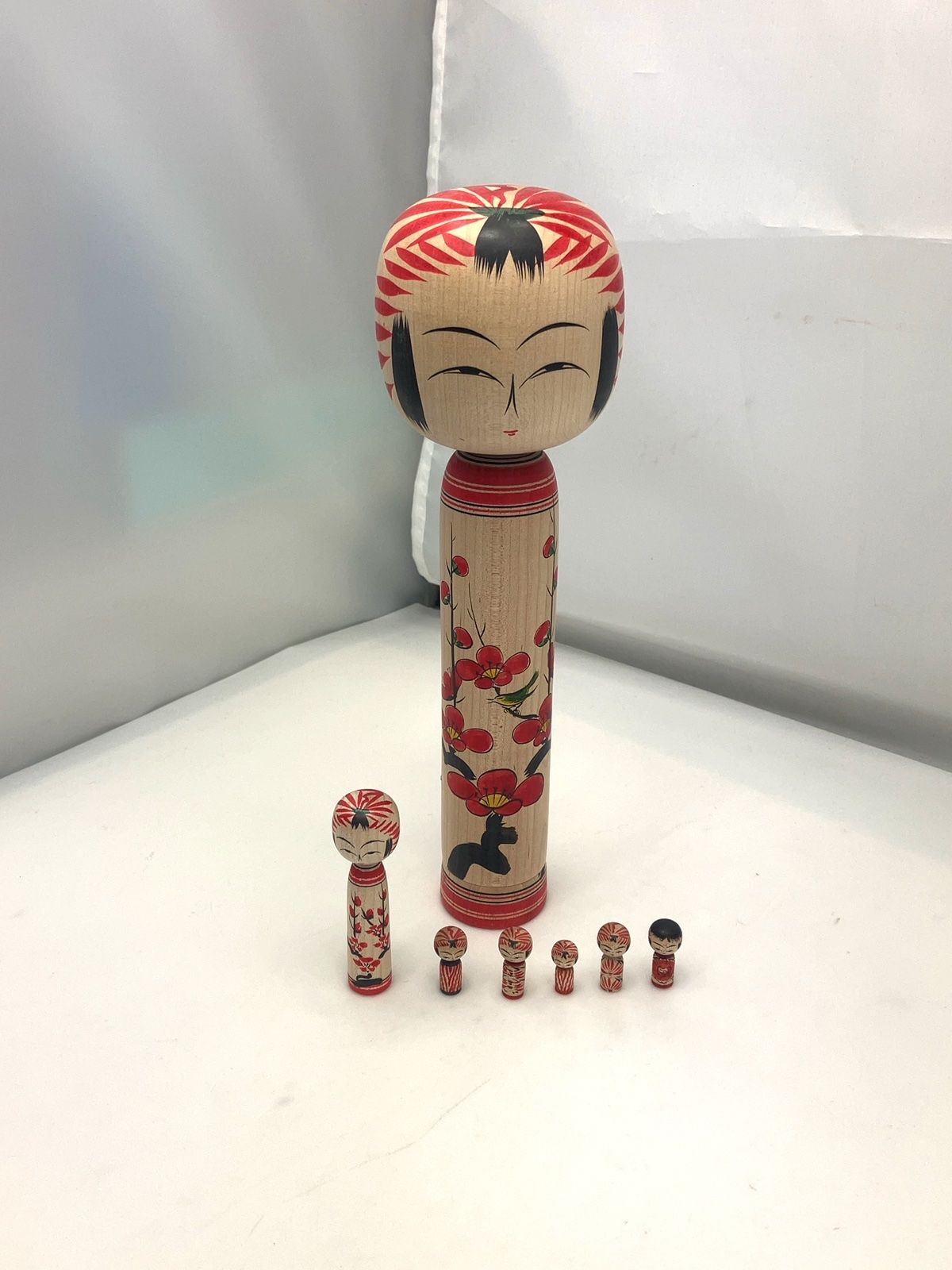 ☆ こけし 佐藤一夫/佐藤良子 入れ子 約27cm/約8cm/約3cm 8点セット