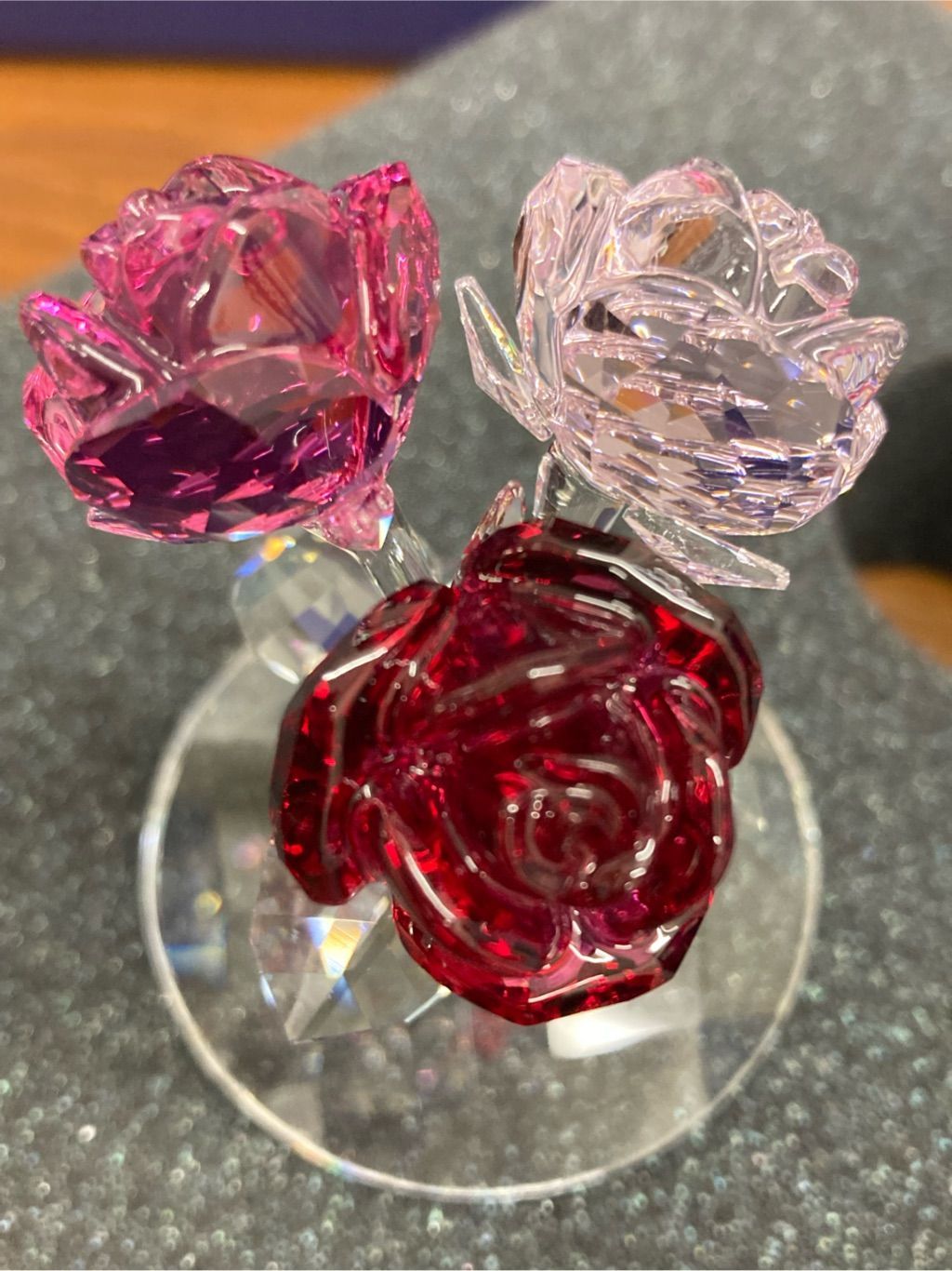 美品】SWAROVSKI スワロフスキー フィギュリン ローズ ブーケ 薔薇