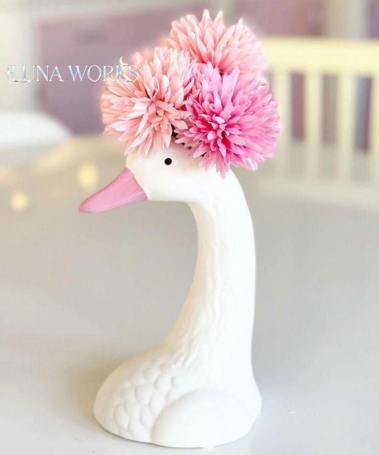 花瓶 花びん セラミック おしゃれ 一輪挿し 白鳥 スワン ピンクの嘴 ゴールドの嘴 2種類 インテリア雑貨 花器 生け花 装飾 玄関 リビング ダイニング ギフト プレゼント ユニーク 10,435円