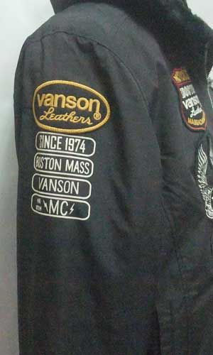 ジャケット 裏ファー フード付き バンソン vanson NVSZ-2616-1黒 L寸