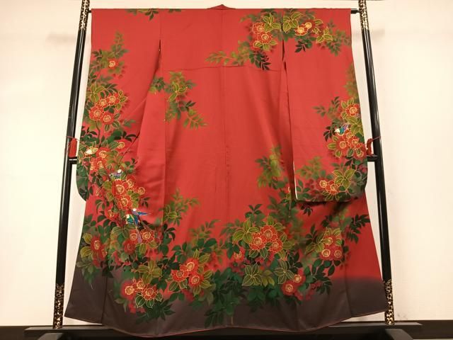 平和屋着物●豪華振袖　花鳥文　暈し染め　金彩　正絹　逸品　AABM8670fy 30,420円
