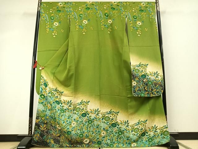 平和屋着物●豪華振袖　作家物　辻が花　暈し染め　金彩　正絹　逸品　AABM8360fy