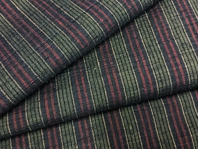 平和屋着物●上質な紬　縞　正絹　逸品　AABM3941fy