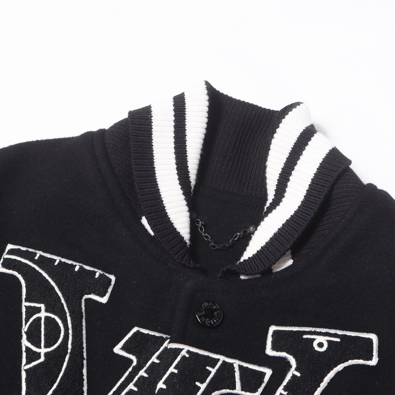 【美品】LOUIS VUITTON ルイヴィトン ジャケット ブラック 黒 46 21SS NBA ロゴ エンボス バーシティ ジャケット Louis Vuitton x NBA Leather Basketball Jacket フランス製【中古】