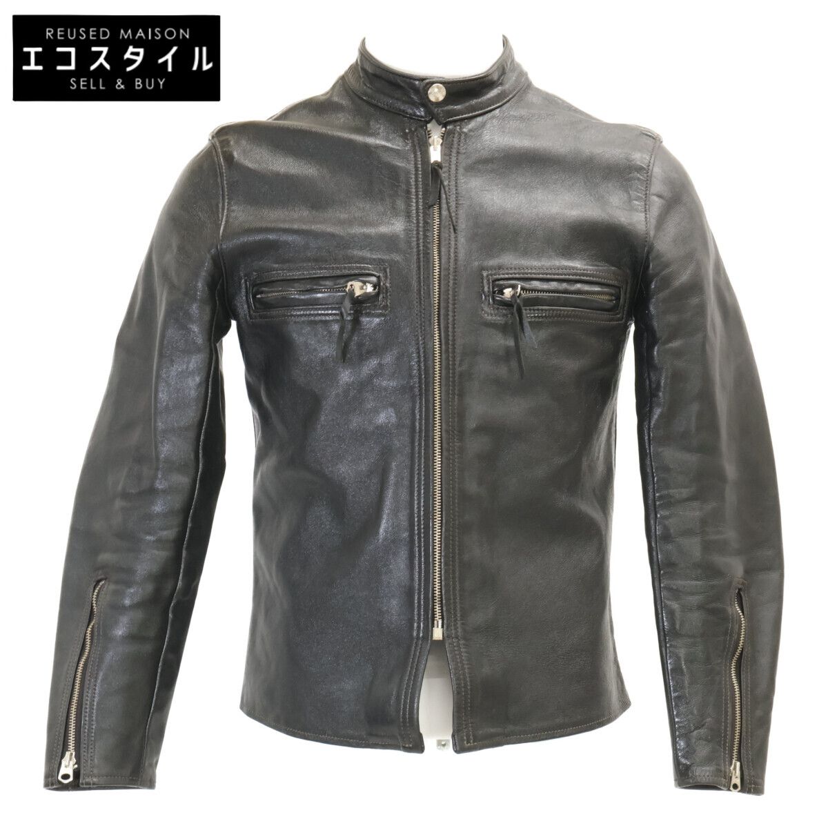 BUCO　ブコ　THE REAL McCOYS【美品】J-100 ホースハイド インナーレス シングルライダースジャケット　36