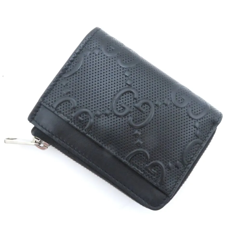 GUCCI グッチ GGエンボス L型ZIP財布 657571 カードケース レザー