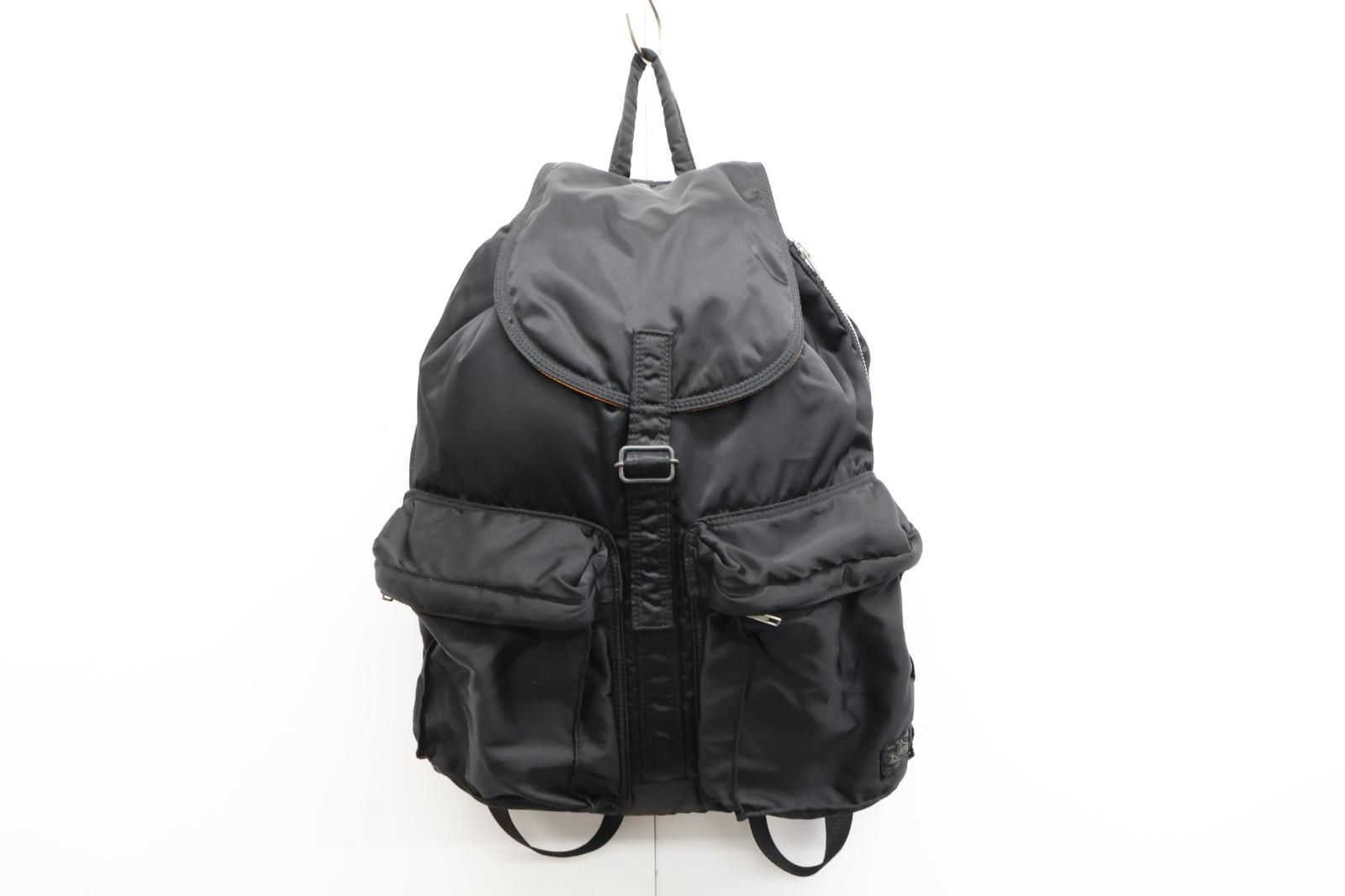 【中古】 PORTER メンズリュック バックパック -- TANKER リュック バックパック PORTER -- 黒 ブラック ロゴ