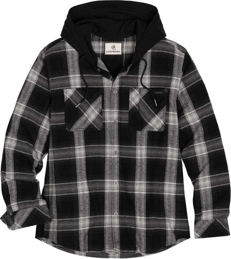 レジェンダリーホワイトテイルズ メンズ トップス Tシャツ Mens Legendary Whitetails Lumber Joe Flannel Hooded Long Sleeve Snap U
