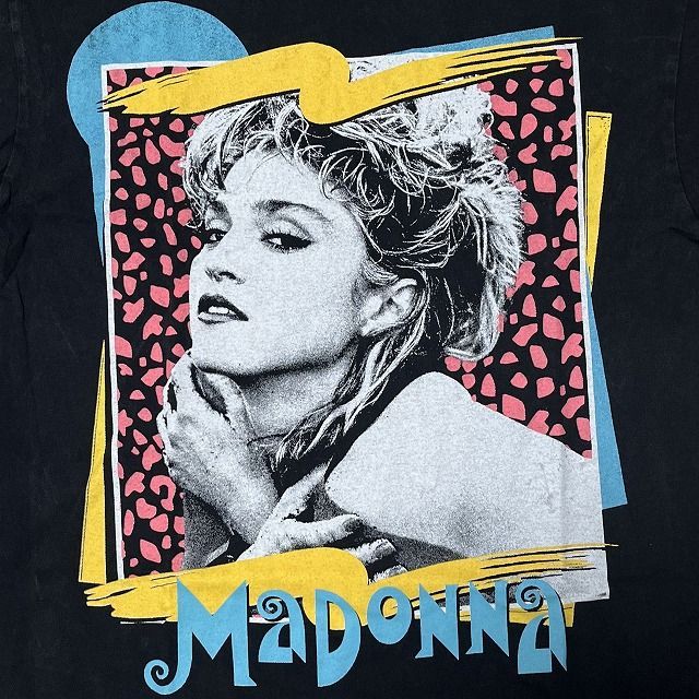 マドンナ ツアープリント バンド T シャツ ブラック XL サイズ MADONNA マドンナ Tシャツ ツアーT ロックT バンドT ブラック 黒 XL