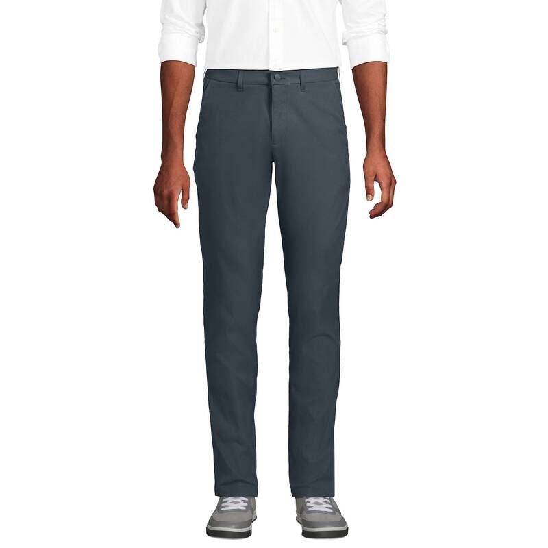 ランズエンド レディース ボトムス カジュアルパンツ スリムフィット Mens Lands End Slim Fit Performance Pantsteel Gray グレー