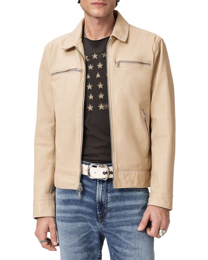ジョンバルベイトス メンズ アウター ジャケット・ブルゾン レザー John Varvatos Nicholas Burnished Leather Jacket Faded Twin 85,140円