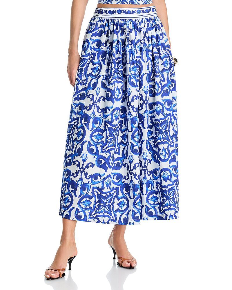 アクア レディース ボトムスカート ミディ AQUA Tile Midi Skirt Exclusive Blue Tile ブルー 12,360円