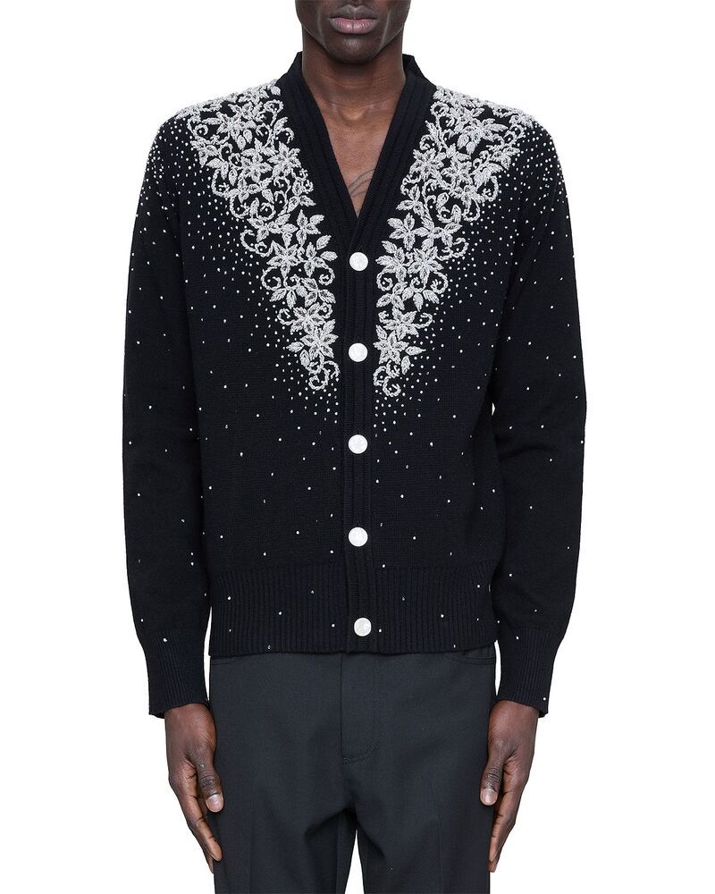 アミリ メンズ アウター カーディガン ウール Amiri Beaded Micro Stars Wool Cashmere Cardigan Black ブラック 363,510円