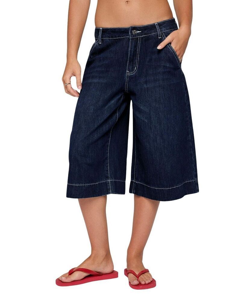 アディクテッド レディース ボトムス ハーフパンツ・ショーツ ローライズ ショートパンツ デニム Edikted Letty Low Rise Denim Bermuda Shorts DarkBlu