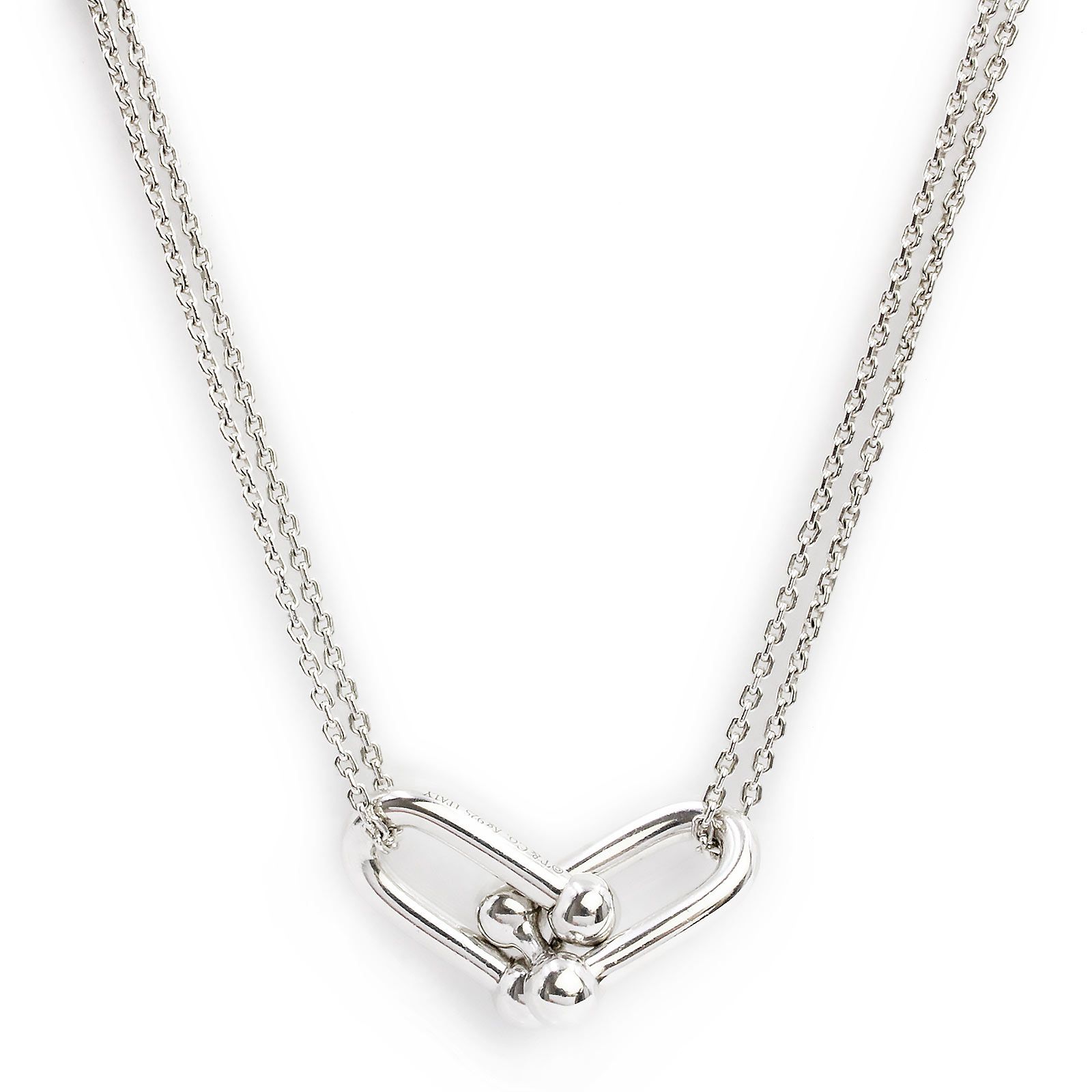ティファニー 63104337 ハードウェア ラージ ダブルリンク SV925 スターリングシルバー ネックレス ペンダント 箱付 TIFFANY&Co.（中古） 84,125円