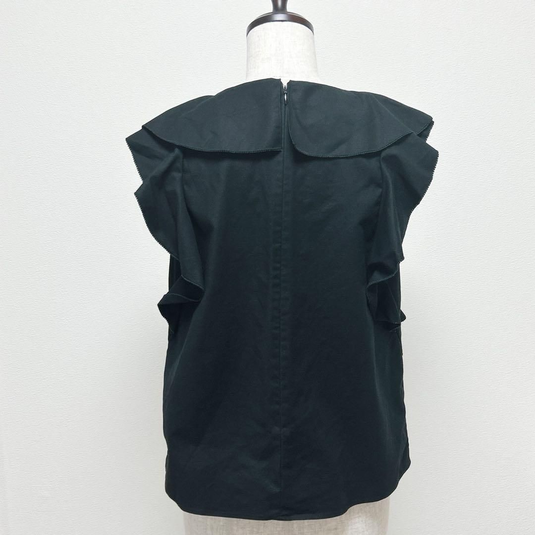M-PREMIER ノースリーブ フリルブラウス ブラック 38 M-PREMIER couture 定価2万 ノースリーブフリルブラウス 38 - メルカリ
