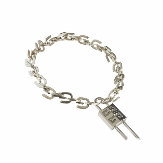 ジバンシィ GIVENCHY 南京錠 パドロック ネックレス ペンダント アクセサリー シルバー