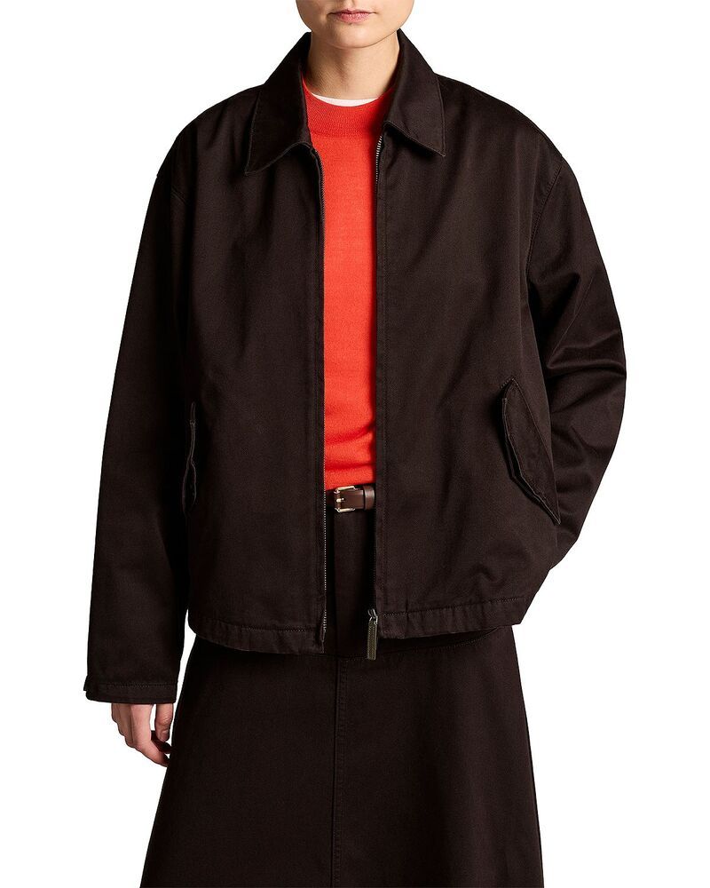 ヴィンス レディース アウター ジャケット・ブルゾン コットン Vince Washed Cotton Zip Front Jacket Cinderwood