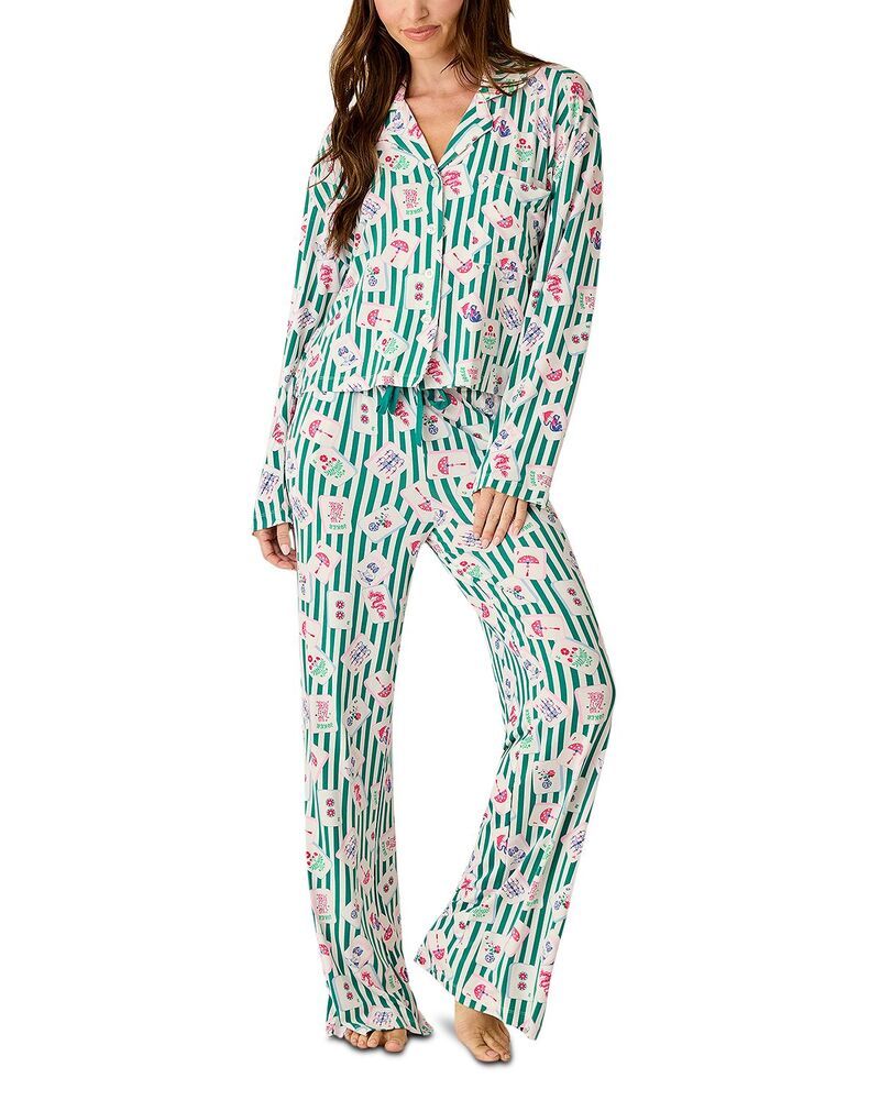 ピージェイサルベージ レディース アウター パーカー・スウェット PJ Salvage Mahjong Queenotched Collar Pajama Set Greenlake 26,520円