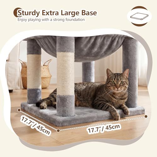大人気】Heybly キャットタワー 据え置き コーナー型 大型猫対応 135cm