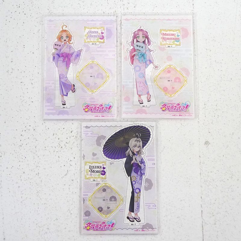 名探偵プリキュア アクリルスタンド 極楽湯 3種 三重店】名探偵プリキュア！×極楽湯 RAKU SPA アクリルスタンド 計3点