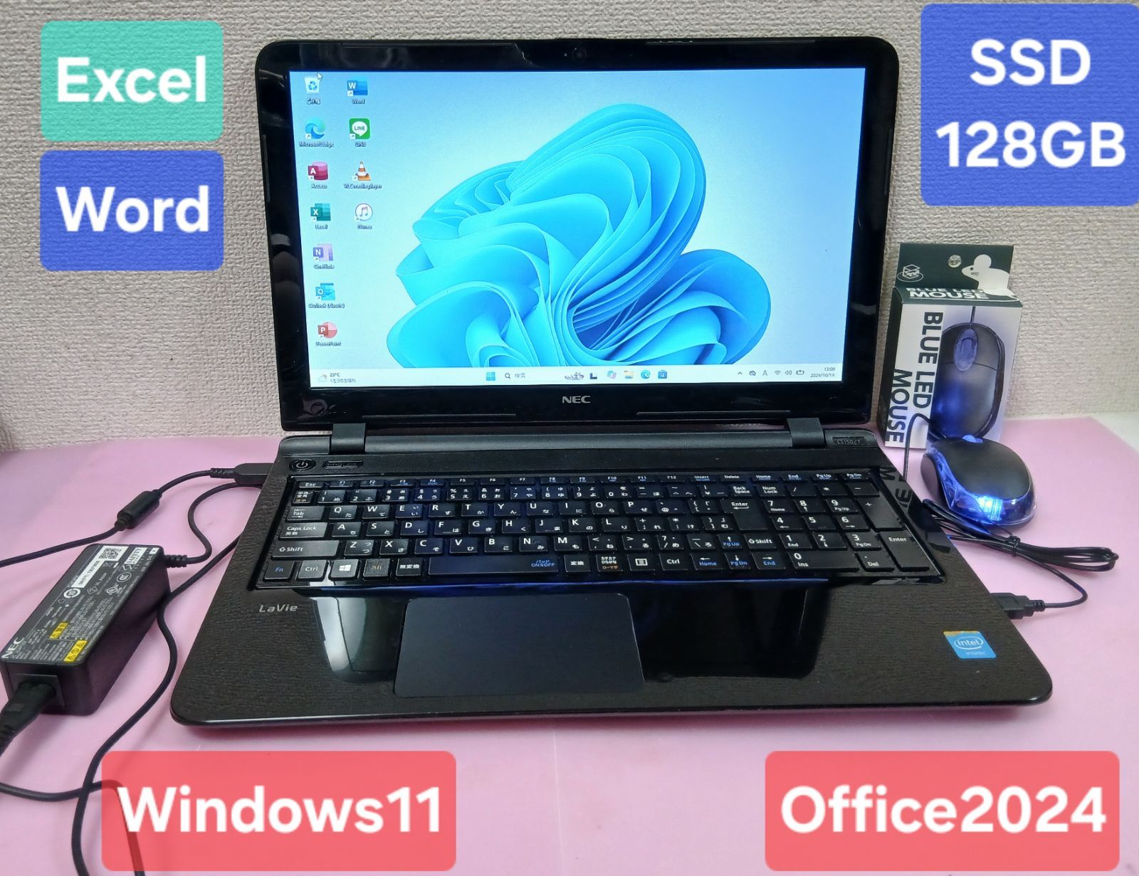 初期設定不要☆NEC Celeron 2957U 1.4GHz 8GB SSD128GB Windows11