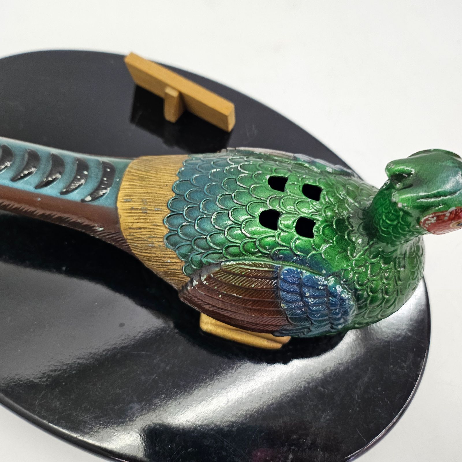 美品 国宝仁清 写し 雉子香炉 高岡銅器 銅製 24cm 雉 キジ 置物 香炉