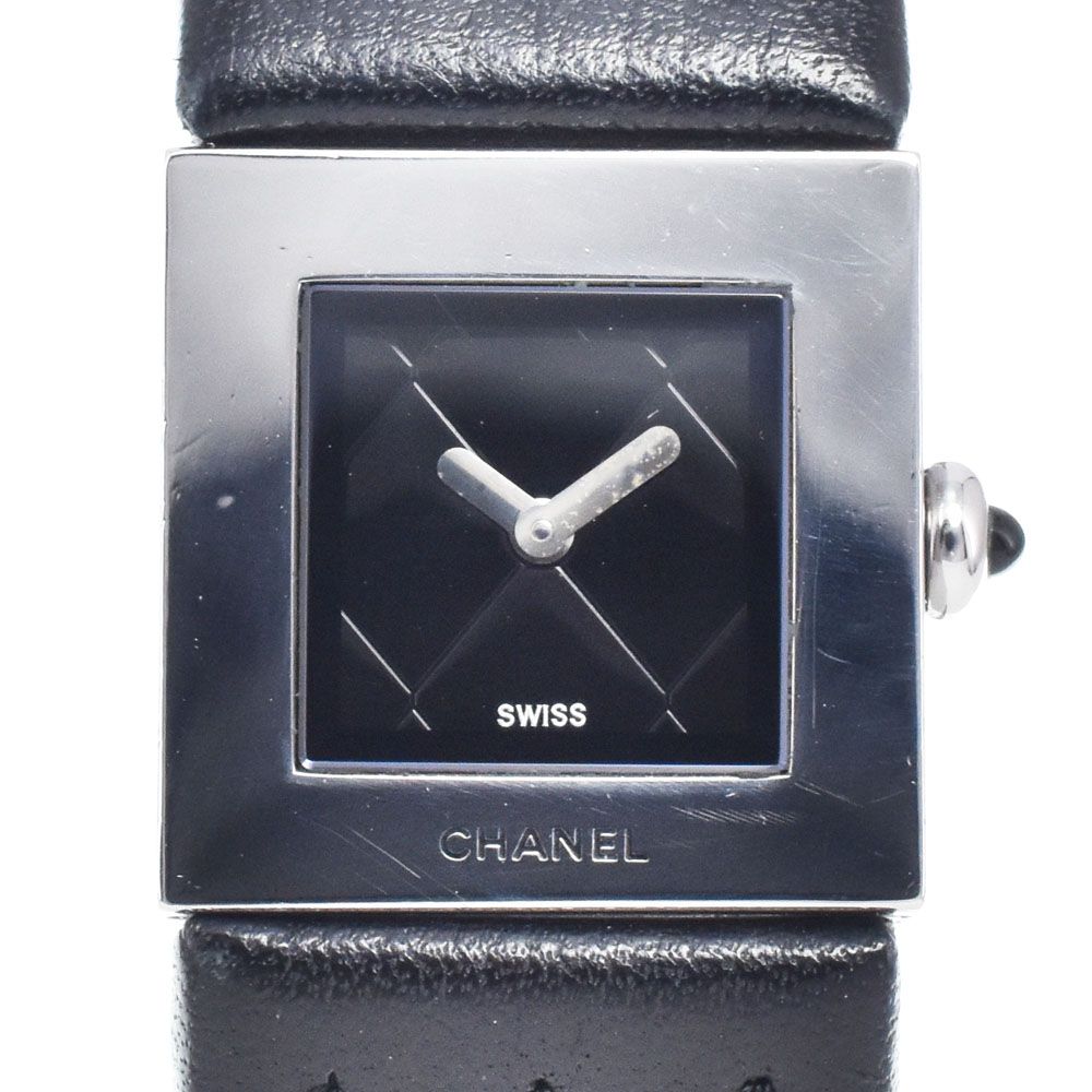 値下 シャネル CHANEL H0116 マトラッセ ブラック クォーツ レディース 良品 腕時計 N#147486 37,115円