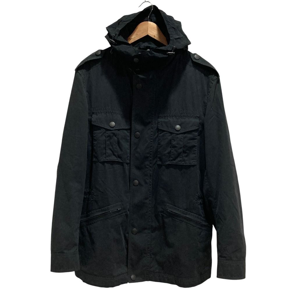 BURBERRY LONDON バーバリーロンドン 裏地ノバチェック柄 ミリタリージャケット ブルゾン LL グレー メンズ 春 夏 秋 冬 中古 古着 USED 良品