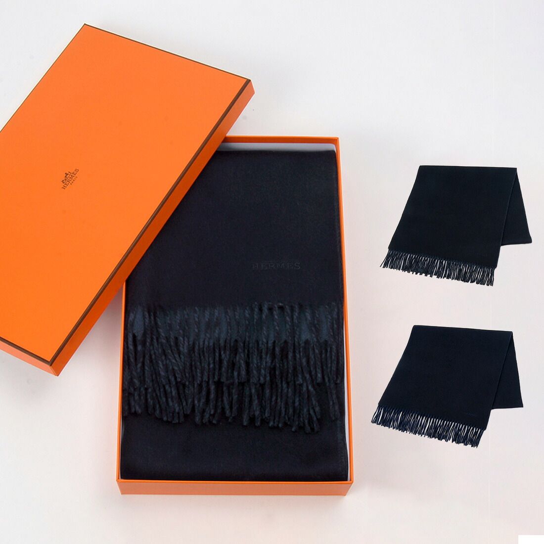 エルメス HERMES マフラー メンズ H393850T カシミヤマフラー レクトヴェルソ
