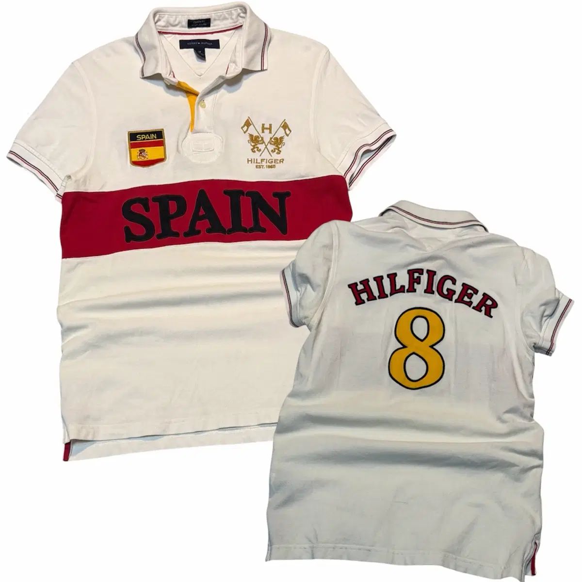 *レア* Tommy Hilfiger トミーヒルフィガー スペイン チーフキーフ カラーTシャツ 白
