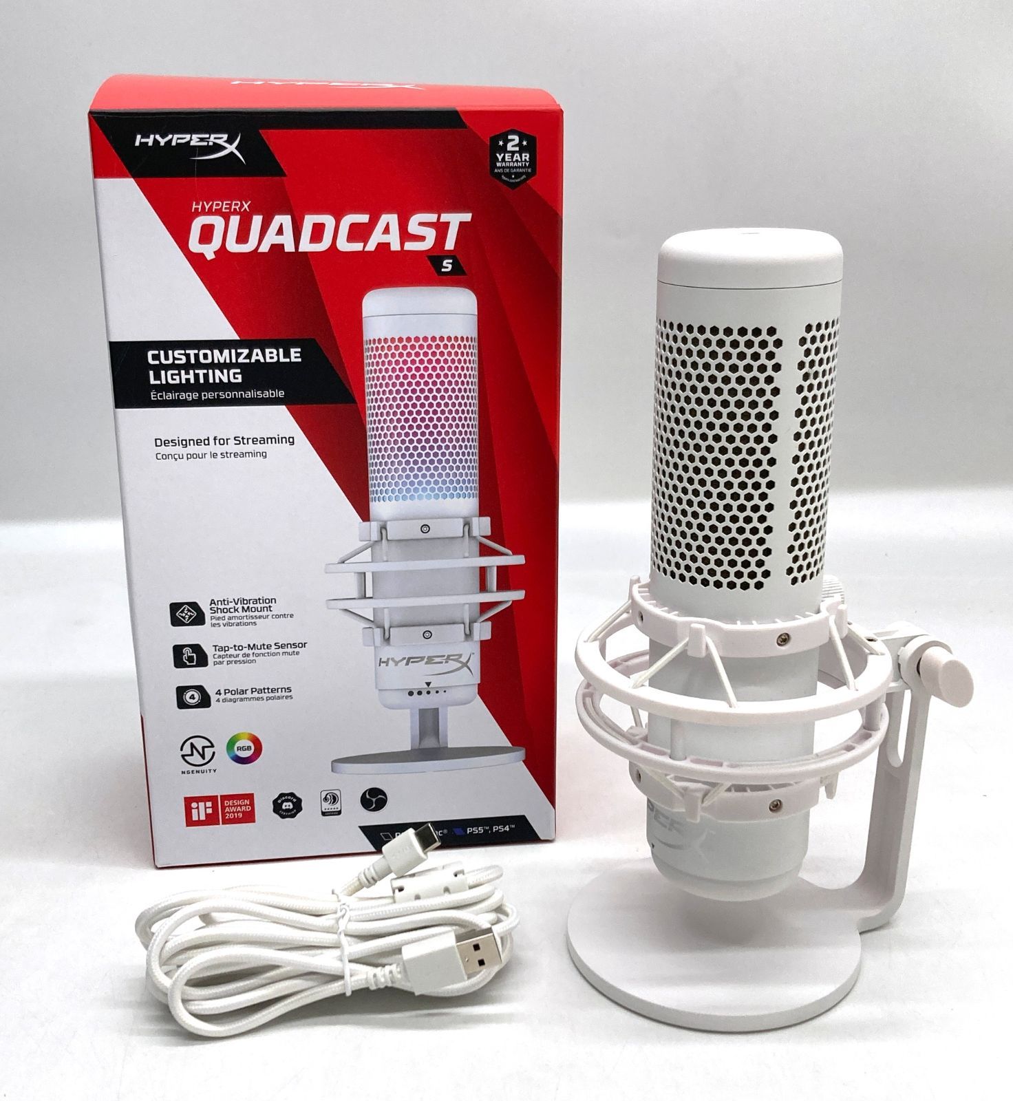 HyperX QuadCast S 白 コンデンサーマイク - メルカリ