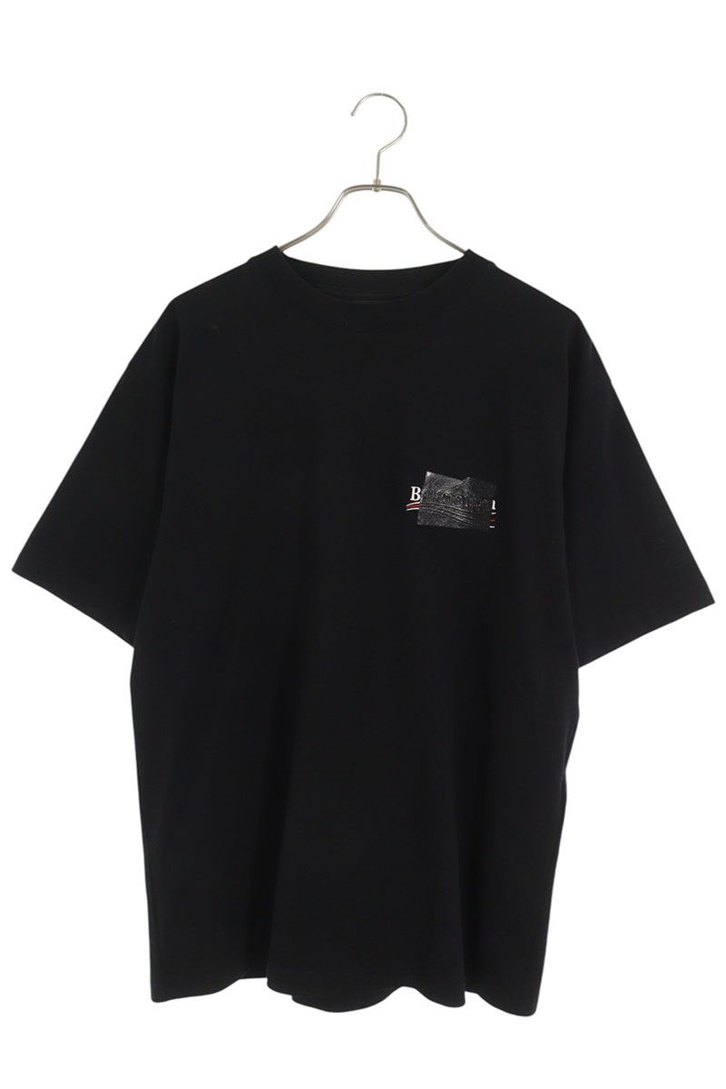 バレンシアガ 641655 TNVG1 ロゴ刺繍テープ加工Tシャツ メンズ XXS